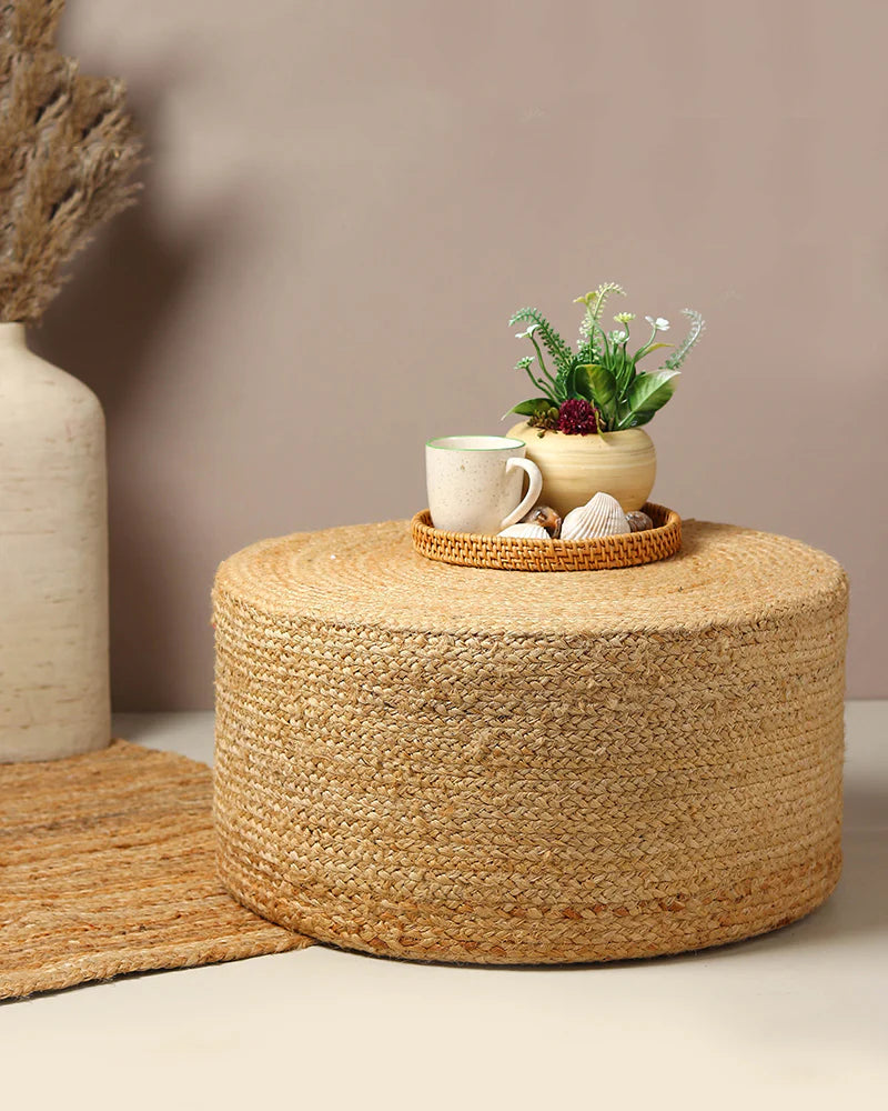 Minimalist Jute Pouffes for Stylish Home Interiors