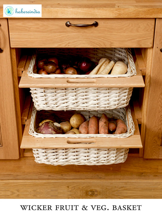 Rustic Wicker Modular Kitchen Basket for Fruits & Vegetables and Multipurpose Storage