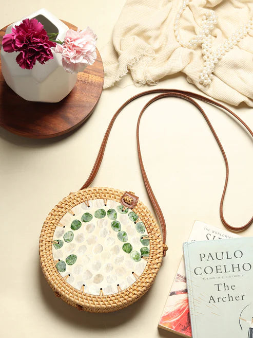 Sacs ronds en rotin | Sacs à bandoulière de plage