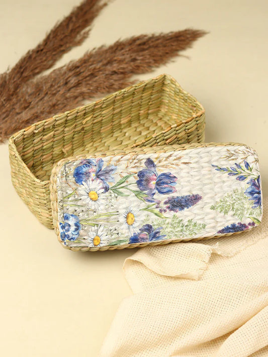 Handmade Long Seagrass Lid Box for Closet & Wardrobe Organization