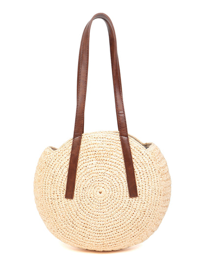 Raffia Tote Bag | Round Tote Handbag