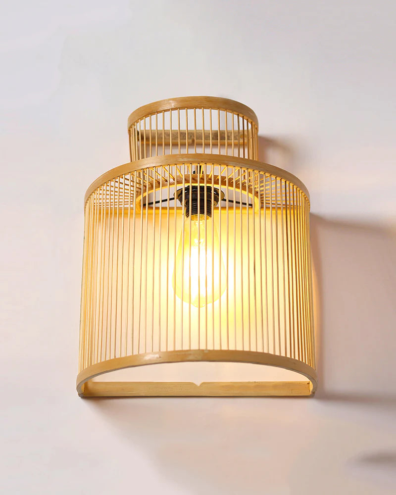 Modern Bamboo Wall Lamp for Dining Space and Home
