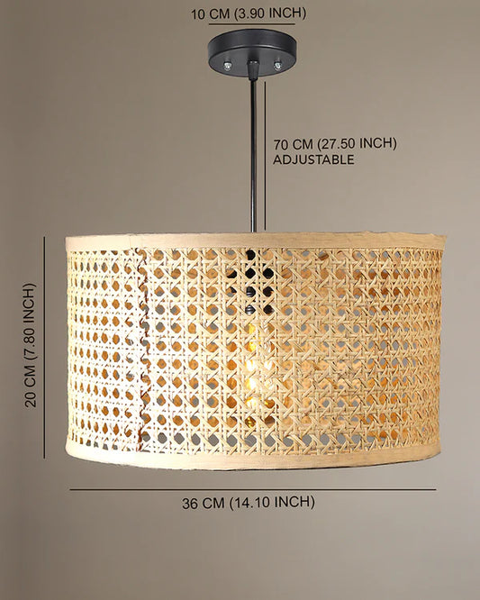 Rustic Rattan Pendant Light for Balcony and Hall