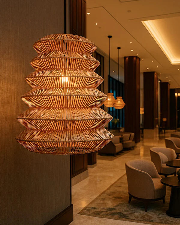 Modern Rattan Pendant Light for Study Room and Living Room