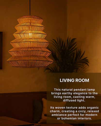 Modern Rattan Pendant Light for Study Room and Living Room