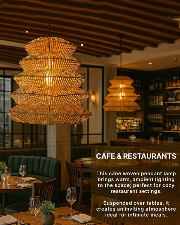 Modern Rattan Pendant Light for Study Room and Living Room
