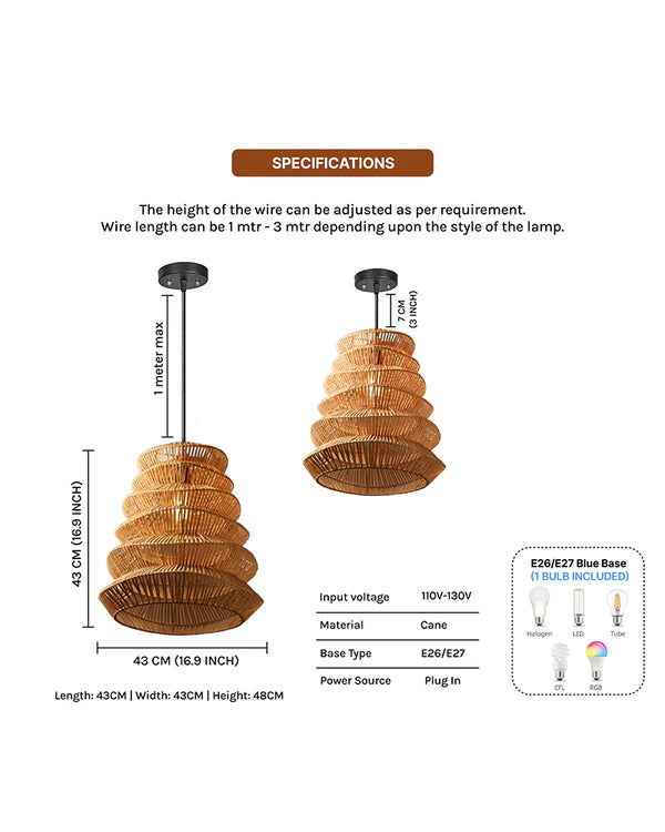 Modern Rattan Pendant Light for Study Room and Living Room