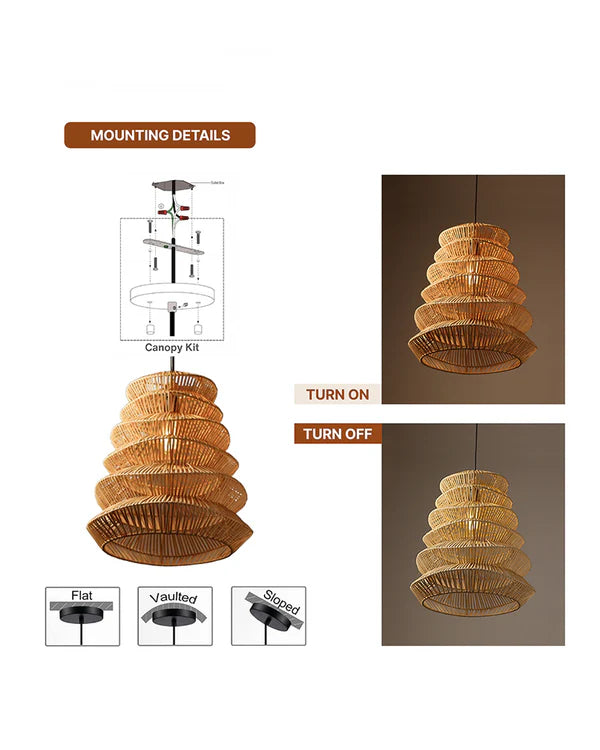 Modern Rattan Pendant Light for Study Room and Living Room