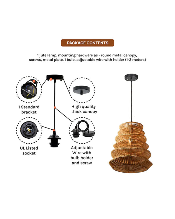 Modern Rattan Pendant Light for Study Room and Living Room