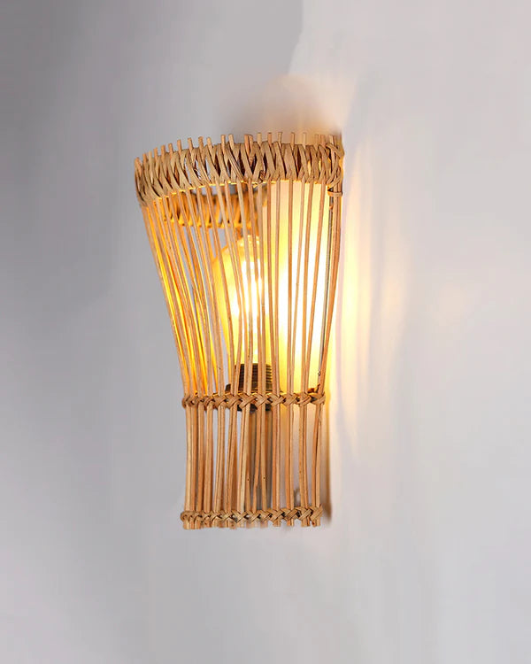 Minimalist Rattan Wall Decor Light for Bedroom and Living Room