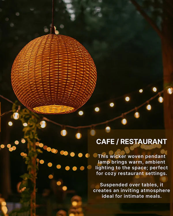 Modern Wicker Hanging Lamp for Dining Space and Home