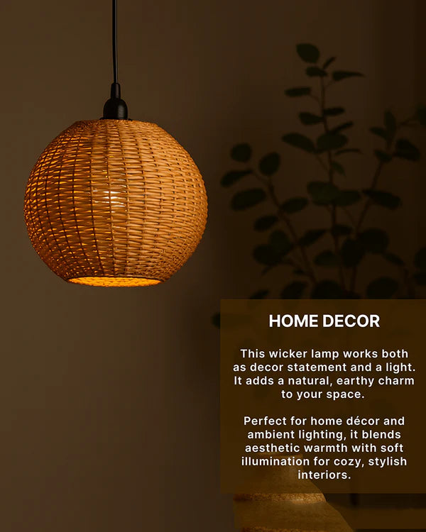 Modern Wicker Hanging Lamp for Dining Space and Home