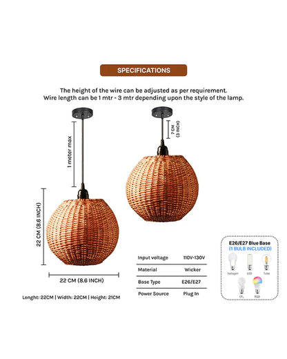 Modern Wicker Hanging Lamp for Dining Space and Home