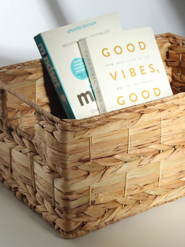 Multipurpose Water Hyacinth Organiser Basket for Decorative and Functional Use