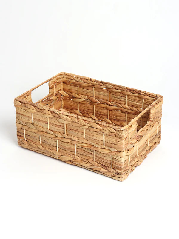 Multipurpose Water Hyacinth Organiser Basket for Decorative and Functional Use