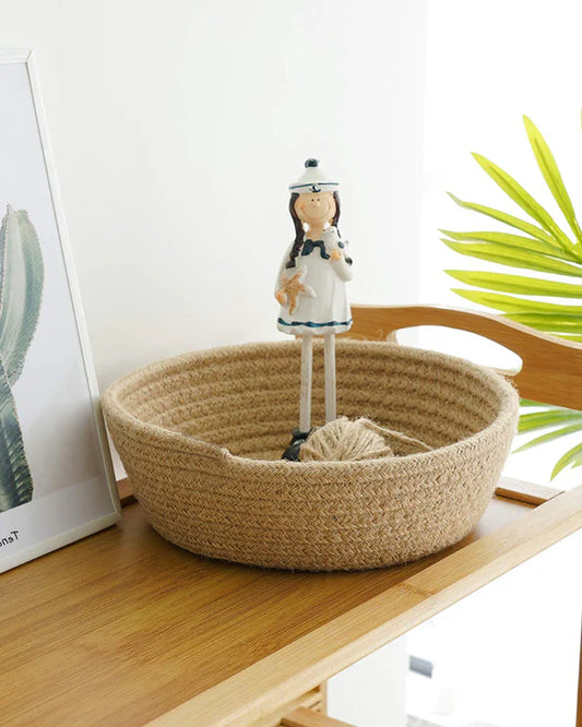 Natural Jute Storage Baskets Set of 3 for Living Room, Bedroom, and Office Organization