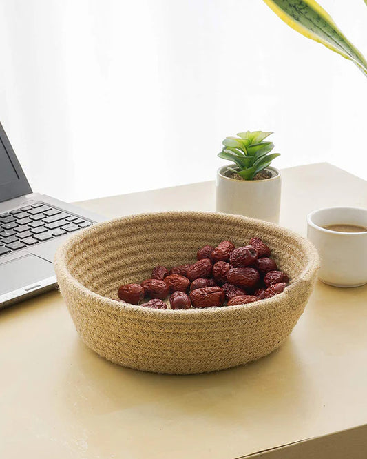 Natural Jute Storage Baskets Set of 3 for Living Room, Bedroom, and Office Organization