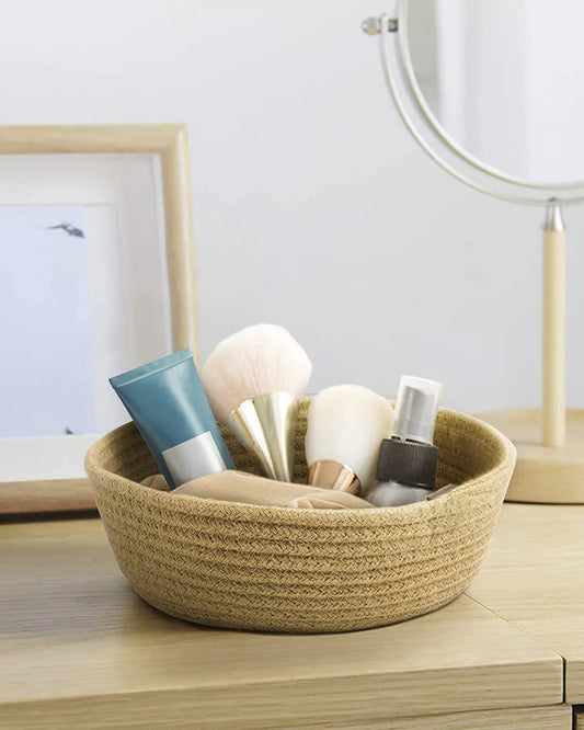 Natural Jute Storage Baskets Set of 3 for Living Room, Bedroom, and Office Organization