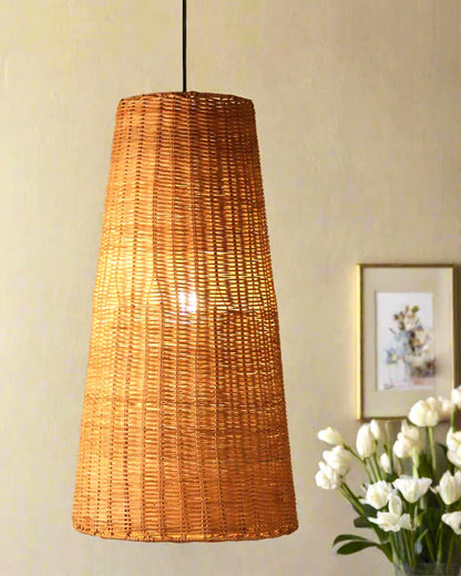 Natural Rattan Pendant Light for Hall and Living Area