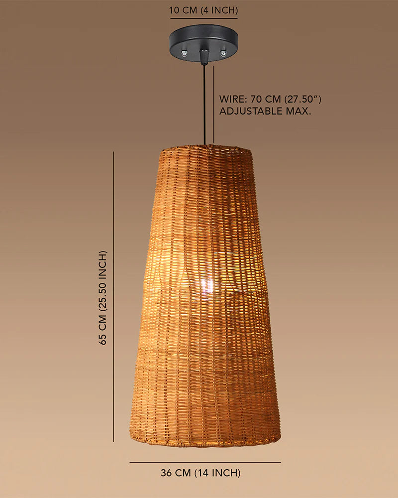 Natural Rattan Pendant Light for Hall and Living Area
