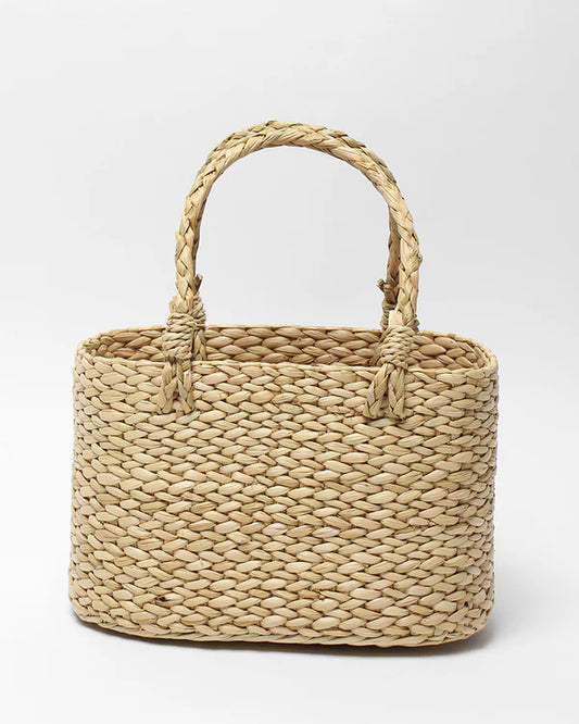 Corbeille à fruits ovale en jonc de mer