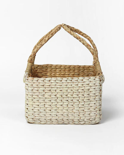 Natural Seagrass Hamper Basket for Kitchen, Dining Table, and Decorative Display