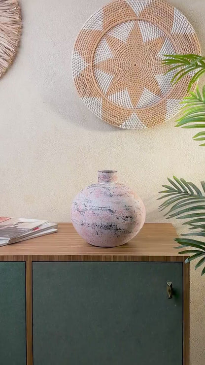 Terracotta Centerpiece Vase for Dining Room Decor