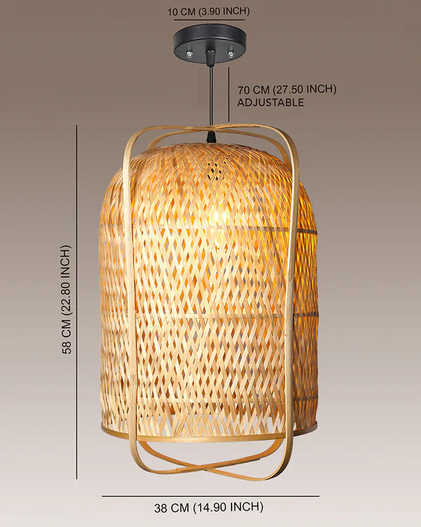 Rustic Bamboo Ceiling Light for Home Decor