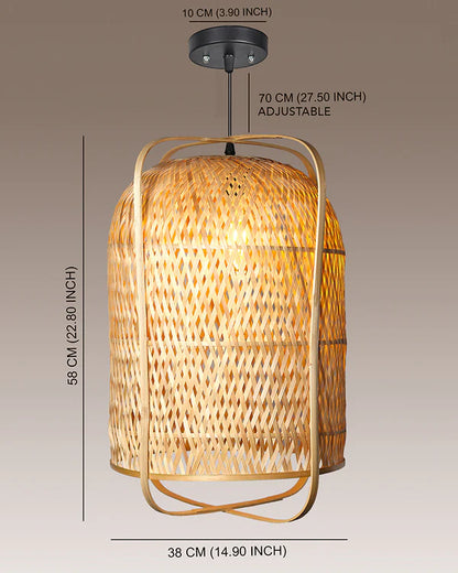 Rustic Bamboo Ceiling Light for Home Decor