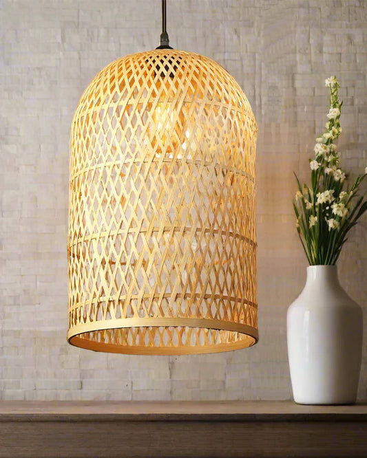 Rustic Bamboo Pendant Light for Home Decor and Hall