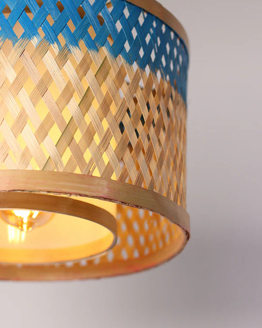 Rustic Bamboo Pendant Light for Bedroom and Living Room
