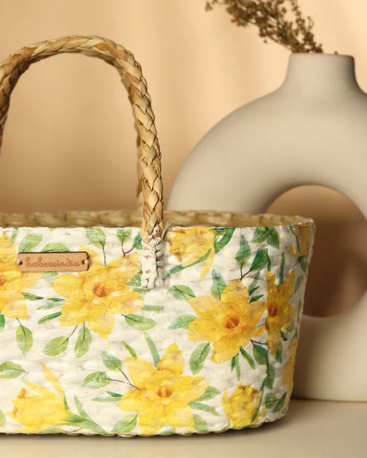 Rustic Handmade Seagrass Basket for Gifting, Clutter-Free Storage, and Home Styling