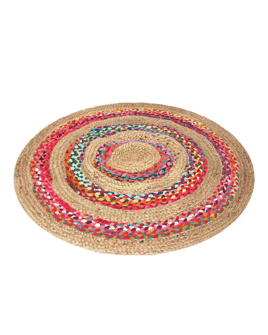 Natural Round Jute Carpet For Dining Room