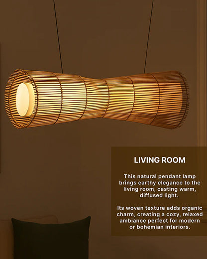 Rustic Rattan Pendant Light for Bedroom and Living Room