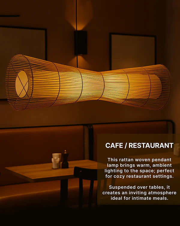 Rustic Rattan Pendant Light for Bedroom and Living Room