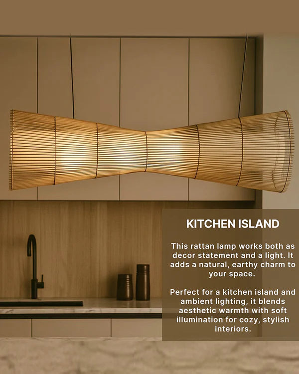 Rustic Rattan Pendant Light for Bedroom and Living Room