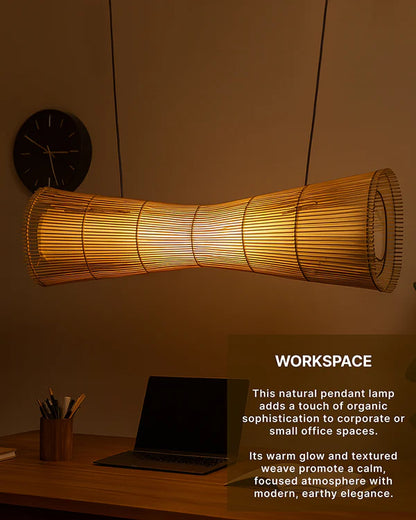 Rustic Rattan Pendant Light for Bedroom and Living Room