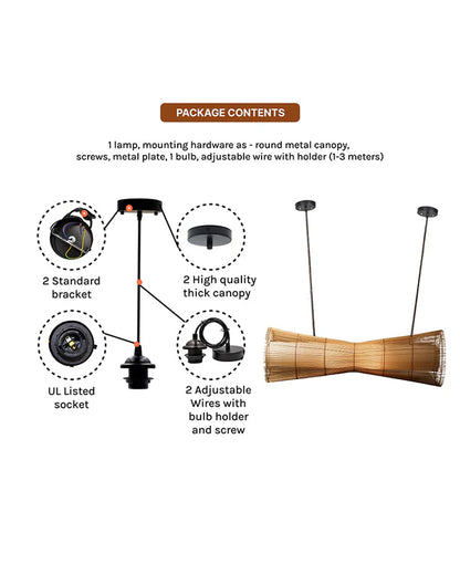 Rustic Rattan Pendant Light for Bedroom and Living Room