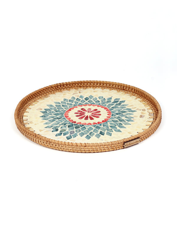 Plateau Canne Rond - Mosaïque Rangoli