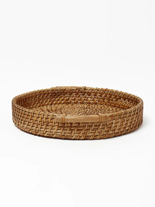 Multipurpose Rattan Tray for Serving Snacks, Drinks, and Stylish Home Decor