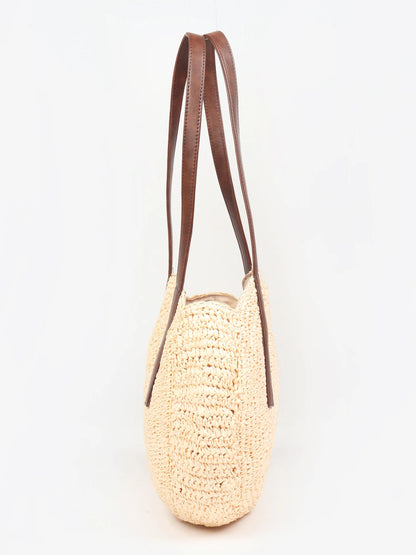 Handcrafted Raffia Round Tote Handbag