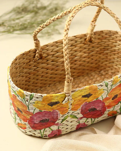 Seagrass Storage Organizer Basket for Gifts, Fruits, and Everyday Home Use