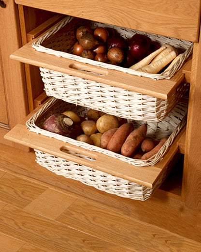 Rustic Wicker Modular Kitchen Basket for Fruits & Vegetables and Multipurpose Storage