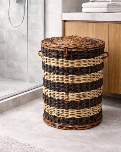 Eco-Friendly Wicker Laundry Basket for Clothes Storage and Home Organization