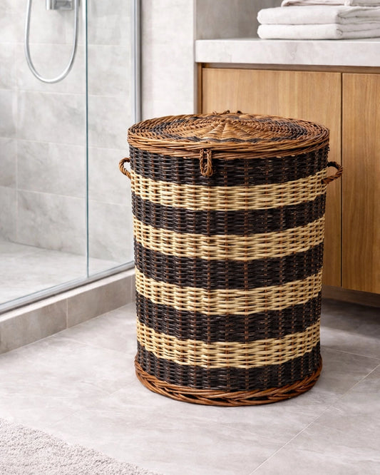 Eco-Friendly Wicker Laundry Basket for Clothes Storage and Home Organization