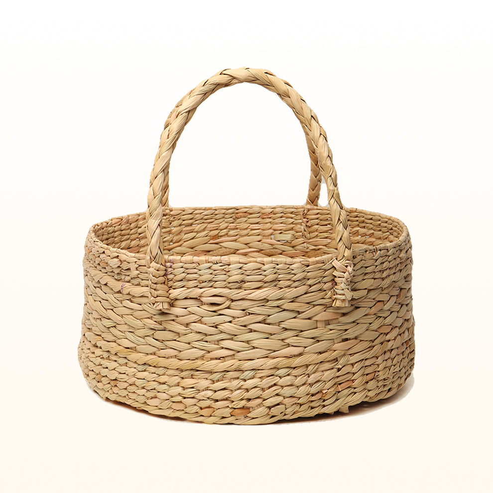 Seagrass Round Hamper Basket Cane Basket Round Empty Hamper Basket