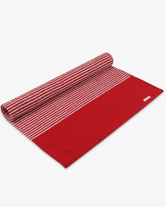 red cotton yoga mat