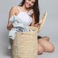 Jute laundry basket with lid