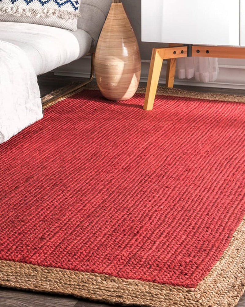 Red Jute Area Carpet
