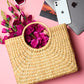 Seagrass Cane Bag With Flowers